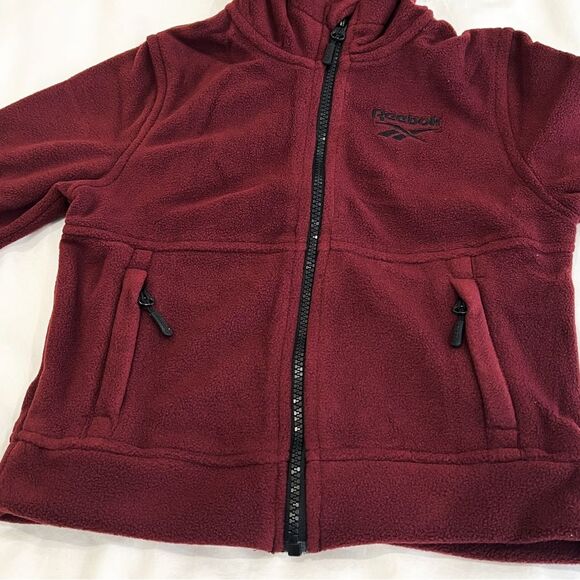 Reebok Boys Maroon Polar Fleece Zip Jacket Hooded Insulated Child Size 5/6 NWT - Picture 5 of 10